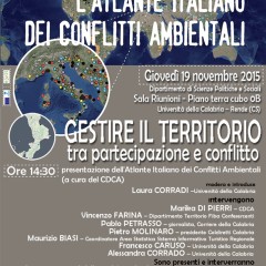 Gestire il territorio tra partecipazione e conflitto. Presentazione dell’Atlante Italiano presso Unical Rende (CS).